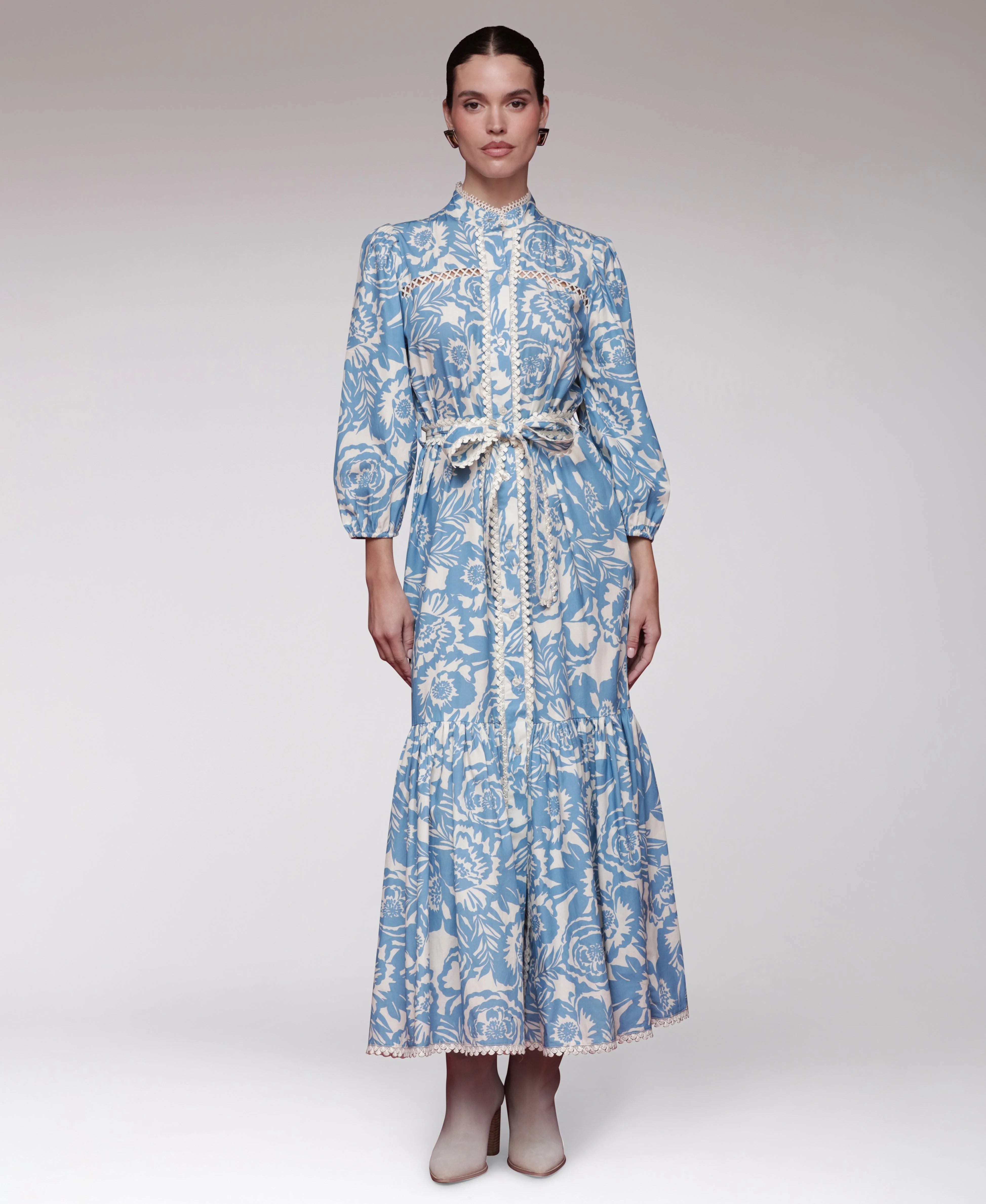 Cotton Poplin Floral Maxi Dress - Image 3