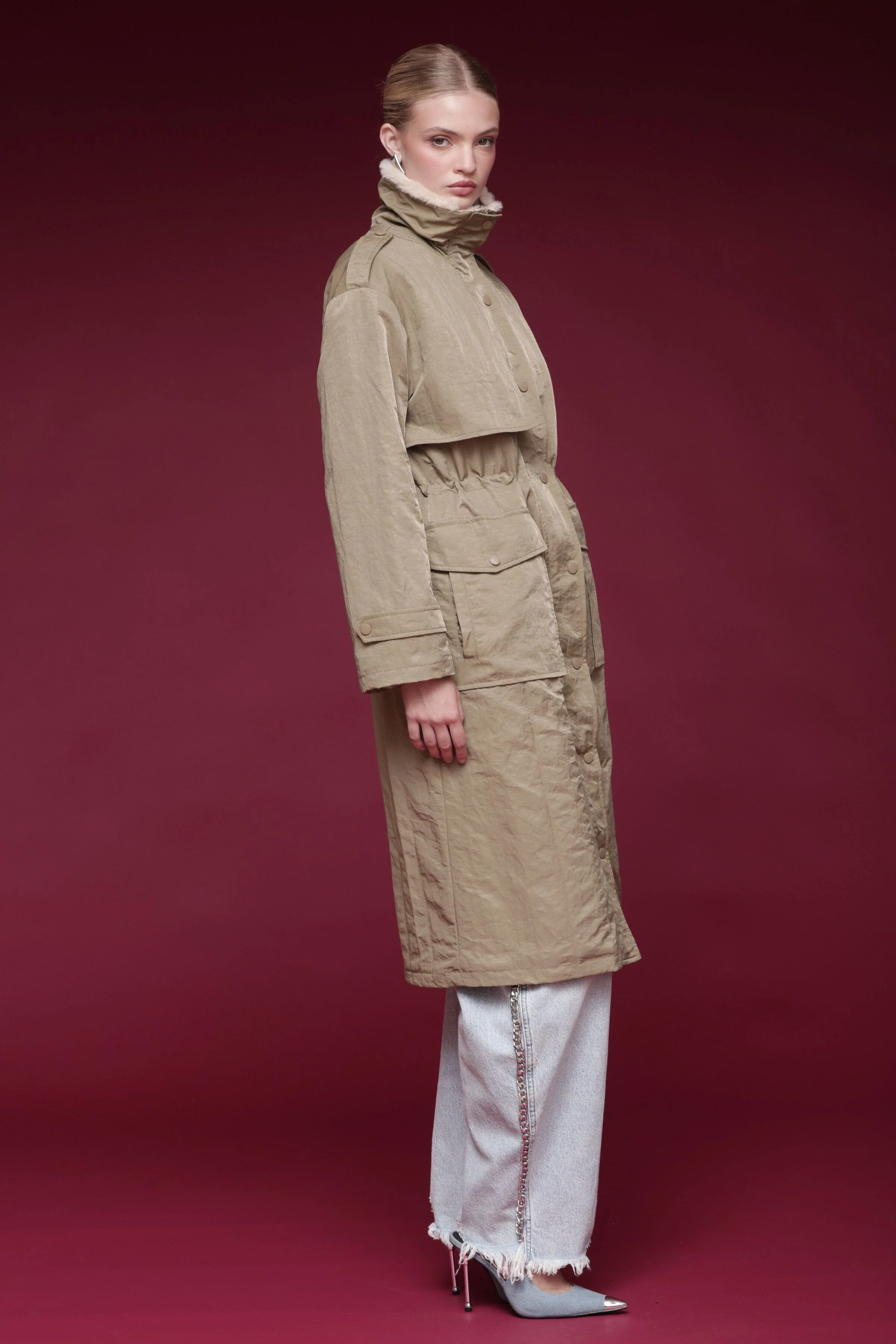 Faux Fur-Lined Nylon Parka - Image 5