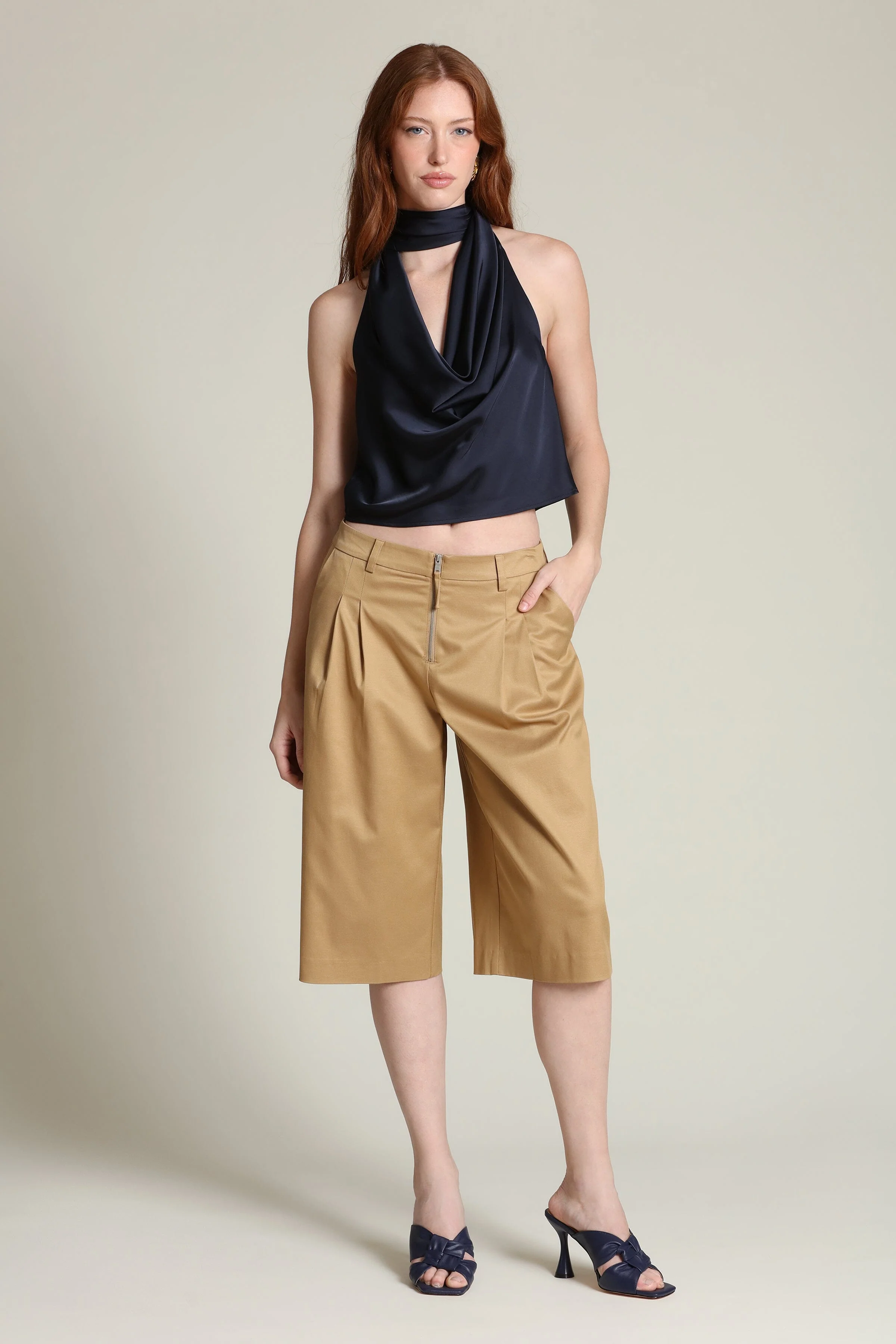 Satin Scarf Tie Halter Top - Image 8