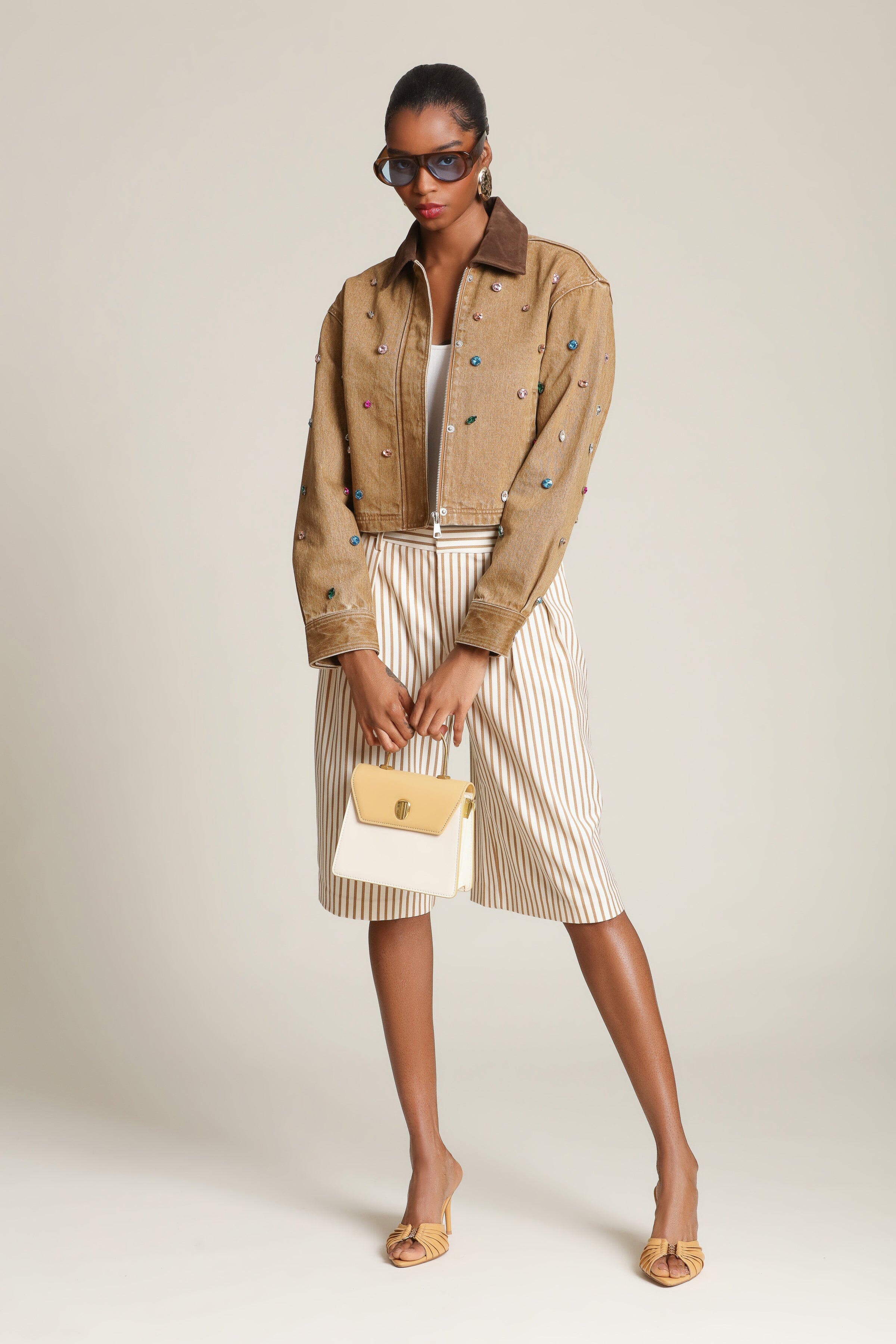 Striped Boyfriend Bermuda Shorts - Image 6